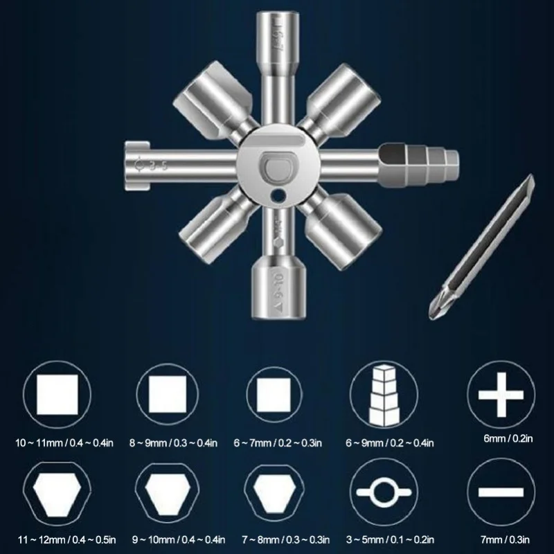 Clé d'armoire de commande 10 en 1, outil marin multifonctionnel utilitaire, clé métallique universelle