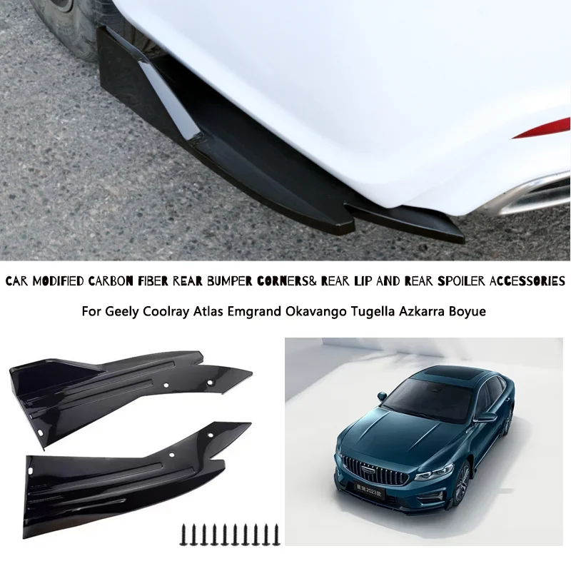 Rear Bumper Lip Diffuser Splitter Canard Protector Front For Geely Coolray Atlas Emgrand Okavango Tugella Azkarra Boyue