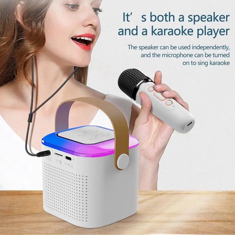 Portable Karaoke Machine Wireless Speaker With Microphone Subwoofer Speaker Family Singing Machine For Home KTV Holiday Outdoor