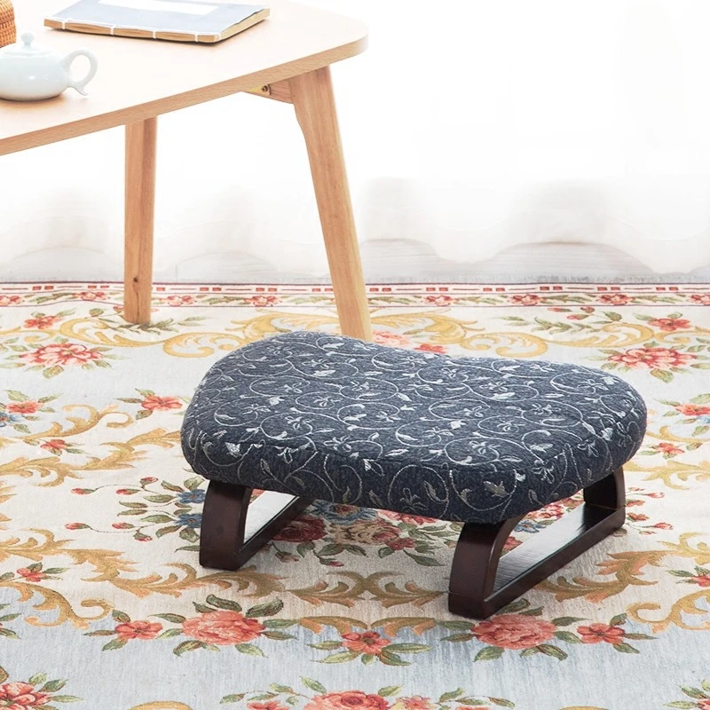 Japanese Round Entry Stool, Solid Wood Entryway Shoe Bench, Creative Small Chair