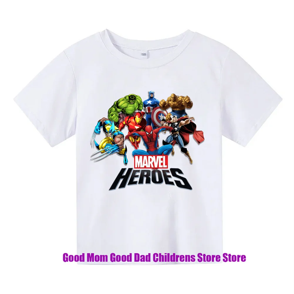 2024 Marvel superhero cartoon anime casual sports children\'s clothing loose, comfortable and beautiful T-shirt