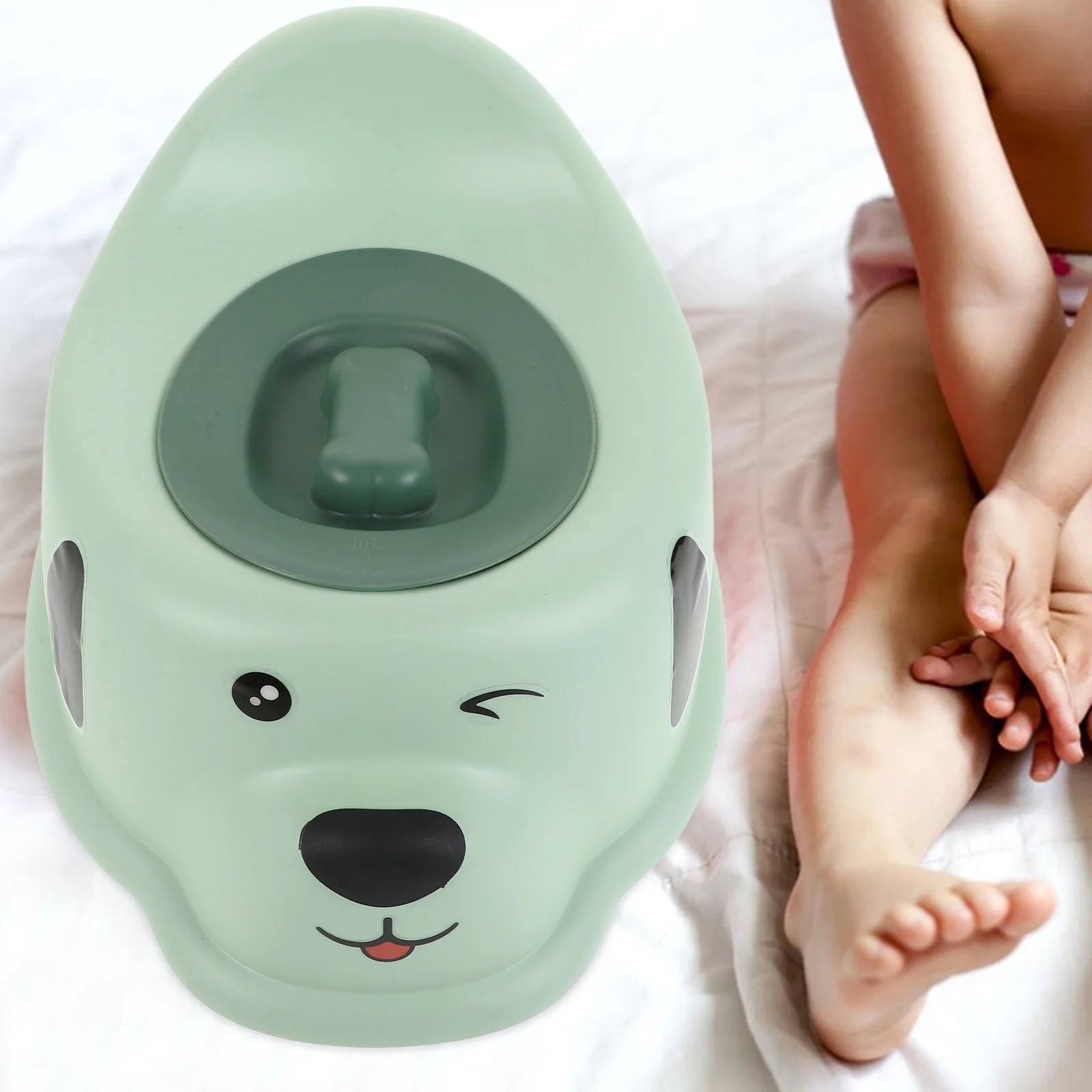 

Cute Cartoon Children'S Foldable Baby Training With Lid Portable Toddler Toilet Seat Attachment Travel Selfreliance Small