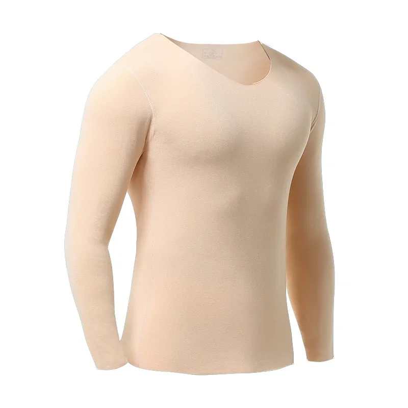 

Men's warm undergarment with added padding and thickening. Men's autumn/winter V-neck pullover. Seamless base layer underwear