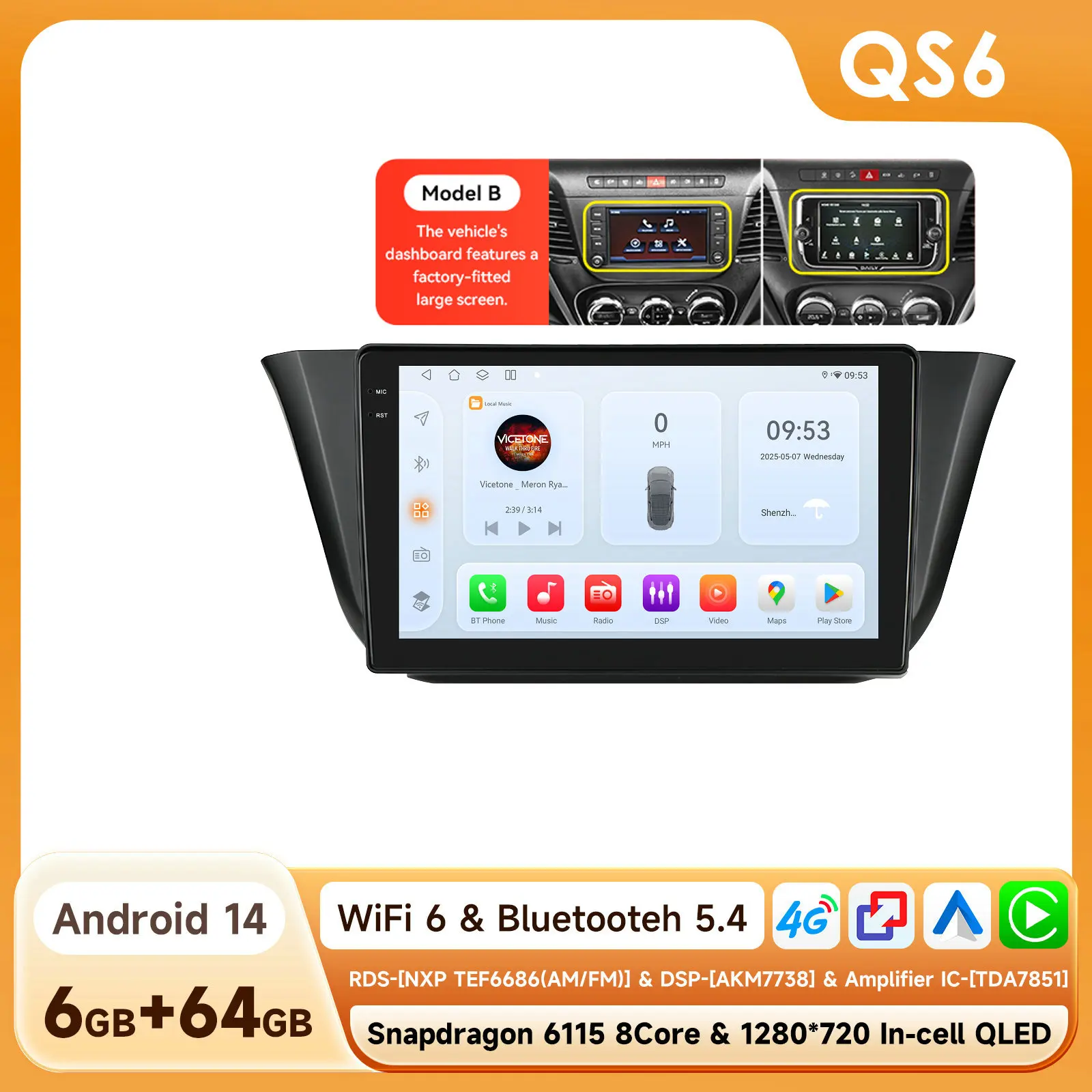 Hizpo 9 "Android Auto Radio Voor Iveco Dagelijkse 2013 2014 2015 2016 2017 2018 2019 2020 2021 Carplay Auto Multimedia Speler Gps 2din