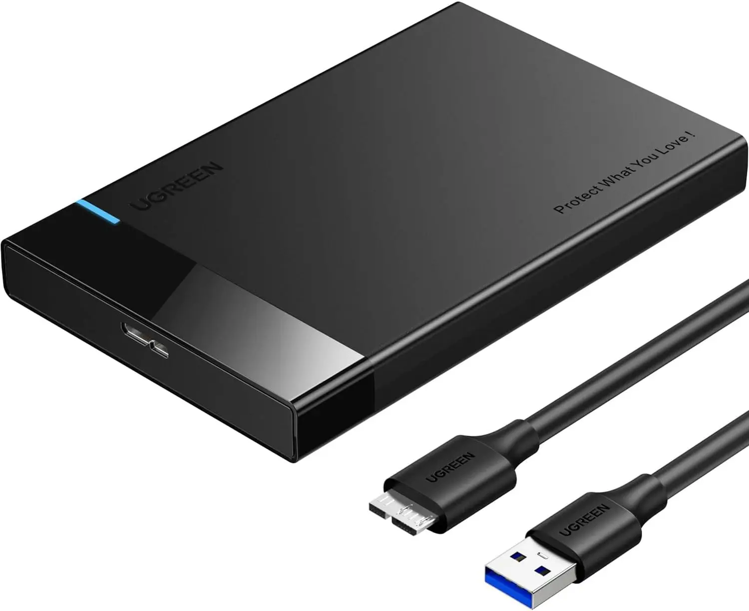 

Внешний корпус для жесткого диска 2.5 дюйма USB 3.0 с адаптером SATA III для SSD и HDD 9.5 мм 7 мм с поддержкой UASP - черный
