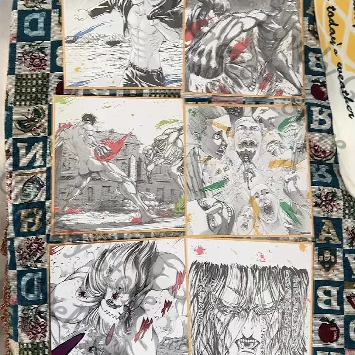 アニメ進撃の巨人リヴァイ・アッカーマン-エレン・イェーガー-進撃の巨人-シンゲキノキョウジン-コスプレ漫画カラーペーパーファンギフト