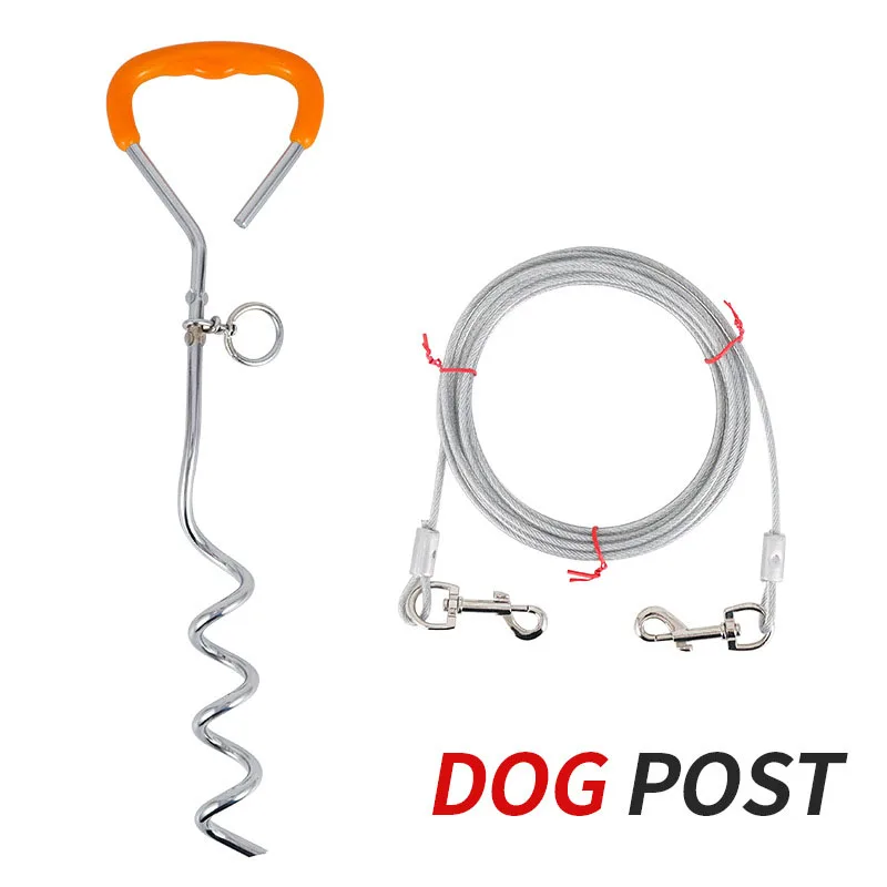 Outdoor pet stainless steel ground nail bolt dog pile wire chain traction rope fixed bolt camping accessories universal