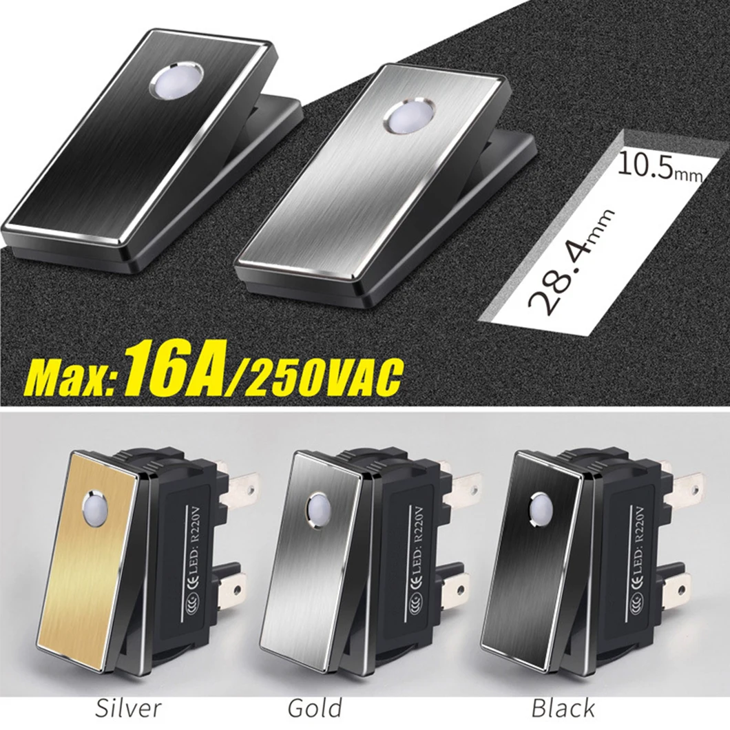 

KCD3 Кулисный кнопочный переключатель ВКЛ-ВЫКЛ 16A250V Точечный светодиодный кулисный тумблер с 4-контактным терминалом Кулисный переключатель