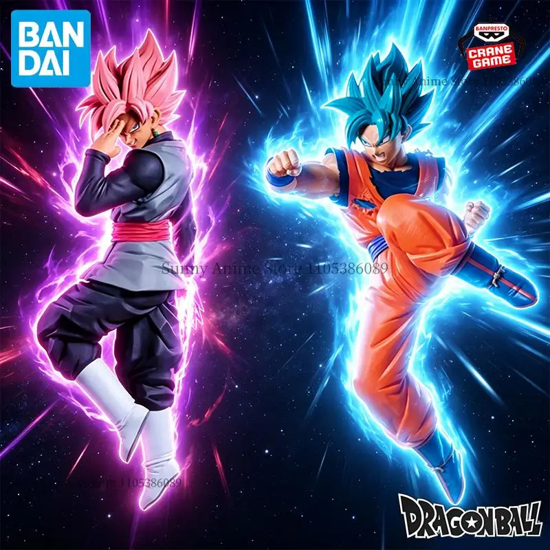 Figuras de acción originales de Bandai Banpresto Dragon Ball Z MATCH MAKERS Son Goku vs Goku Black Rose Zamasu, figuras de Anime, juguete de dibujos animados