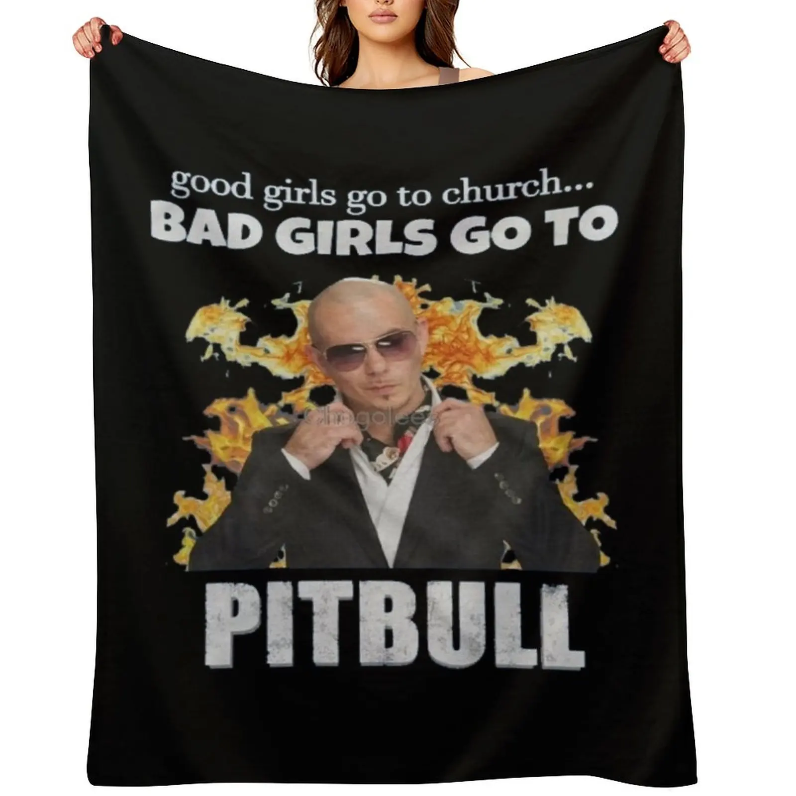 *EXCLUSIVE* Best Selling Pitbull Singer Throw Blanket Hairy funny gift Plush Summer Beddings Personalized Gift Blankets