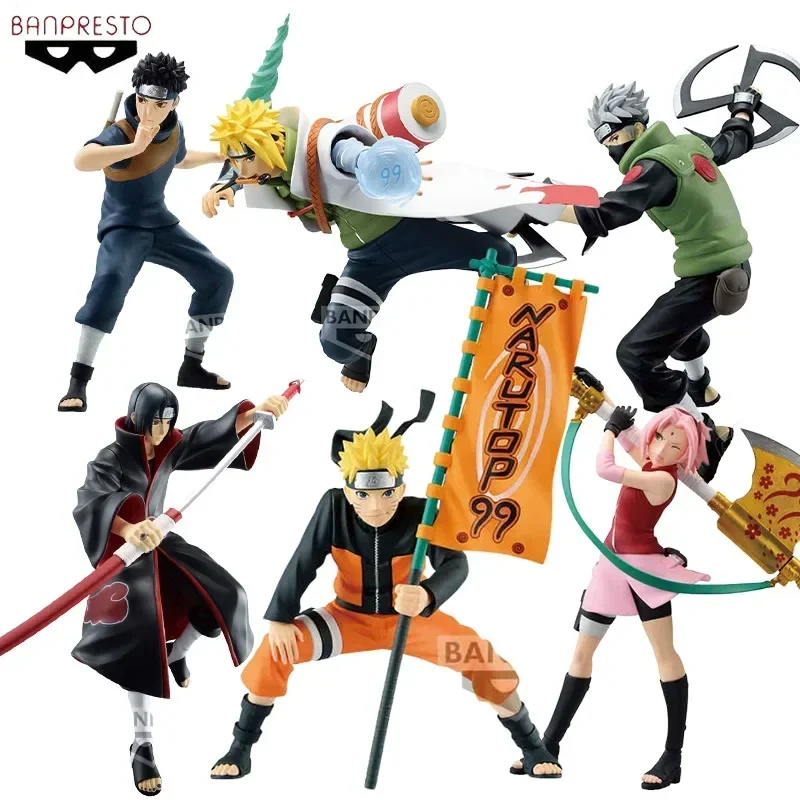 Genuine Bandai BANPRESTO NARUTO Namikaze Minato Uchiha Itachi Uzumaki Naruto Hatake Kakashi Anime Figures Model Toys Gifts