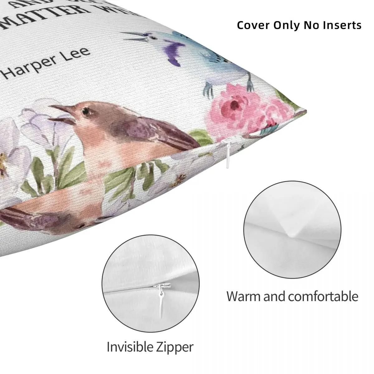 لقتل الطائر المحاكي هاربر لي المخدة البوليستر الكتان المخملية المطبوعة ديكور كيس وسادة أريكة مقعد غطاء الوسادة بالجملة