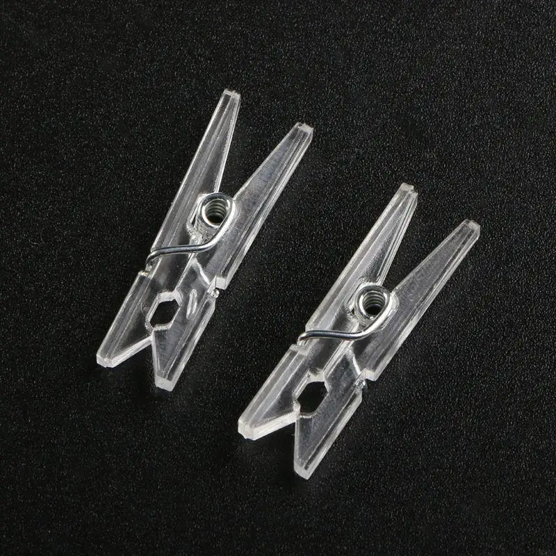 W89CミニスプリングペグDIYクラフト用のプラスチッククリアクリップフォト洗濯服20パック