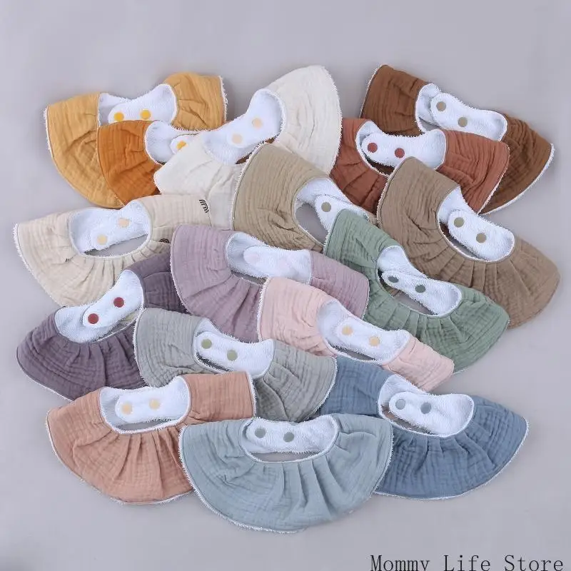 

Muslin Saliva Towel Absorbent Feeding Burp Cloth with Adjustable Snaps for Newborns