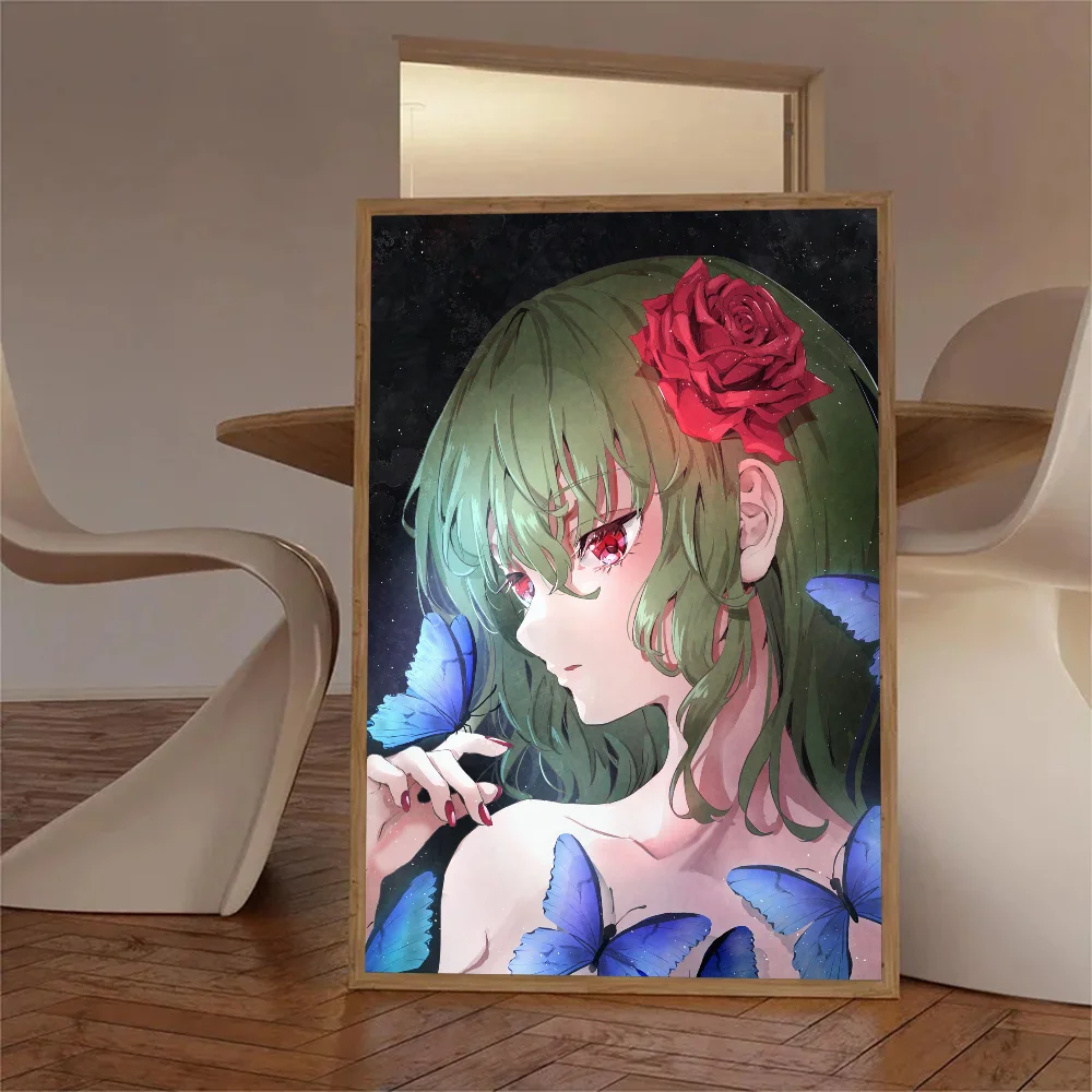 1pc Kazami Yuuka Touhou Project Poster Self-adhesive Art Waterproof Paper Sticker Coffee House Bar Room Wall Decor