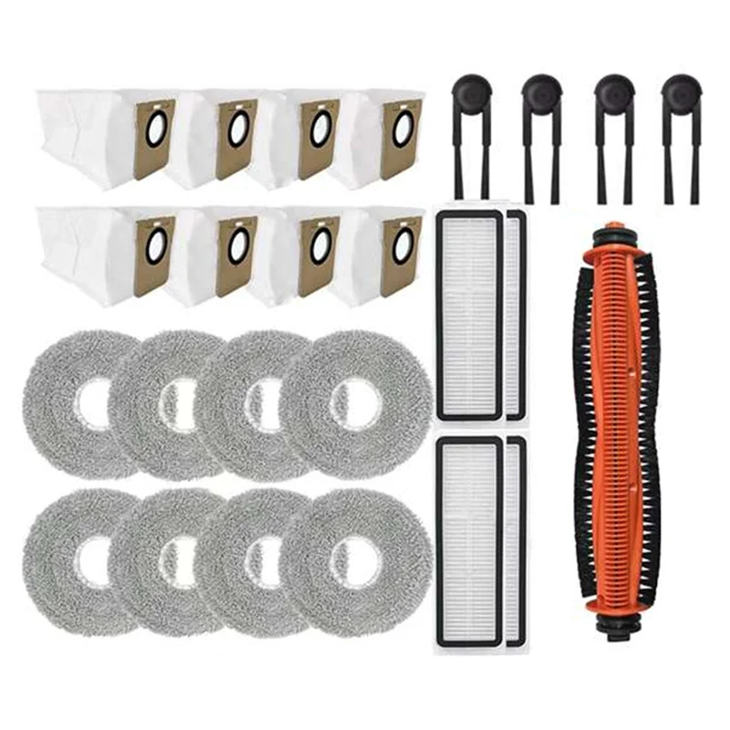 

A005-25PCS Запасные части для пылесоса Xiaomi Mijia M40S OV31CN: основная щетка, боковая щетка, HEPA-фильтр, салфетка для влажной уборки, мешок для сбора пыли