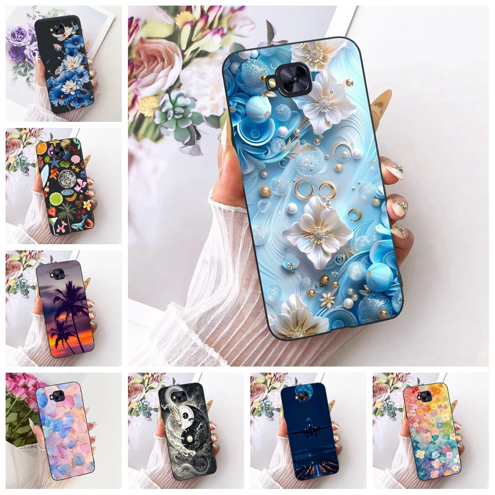 Funda de teléfono Asus ZD553KL para Asus ZenFone 4, funda de silicona con diseño de gato, carcasa pintada divertida a la moda