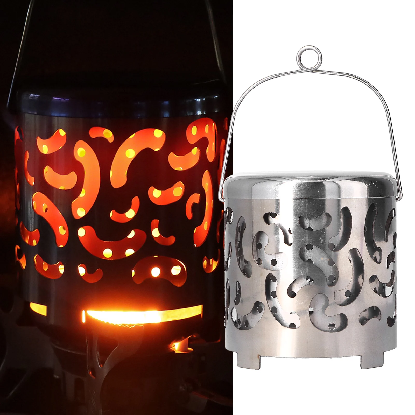 Outdoor Mini Warmer Stainless Steel Camping Stove Portable Warming Stove Cover for Picnic Hiking Barbecue image 2