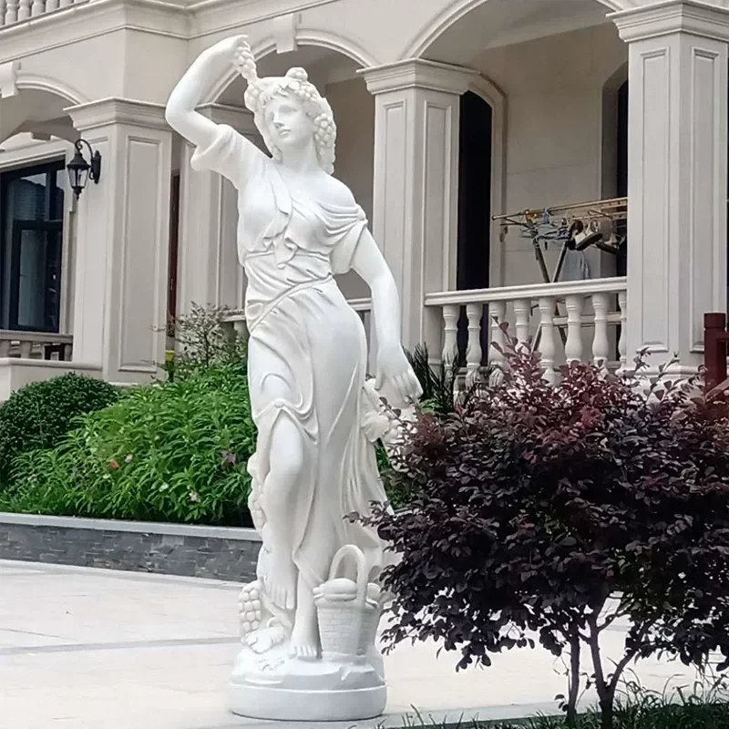 European Style Music Lady Sculpture Beautiful Angel Floor Statue Ornament for Outdoor Garden Yard Decoration Lobby Artwork