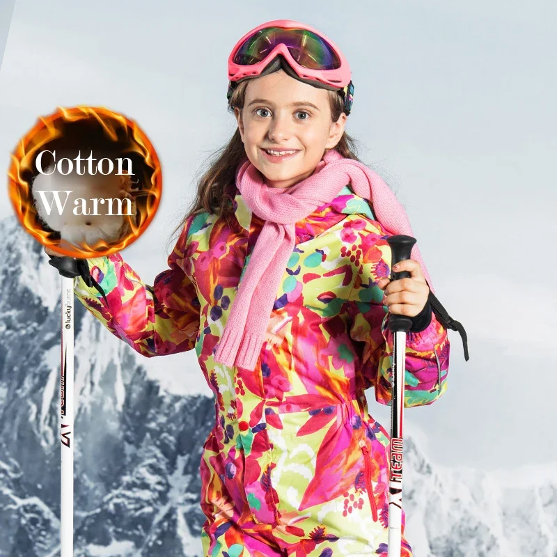 -30 degree Children Clothing Set Boys Girl Kids Snowboard Ski Suit Waterproof Outdoor Sports Jacket Jumpsuit Snowsuit TZ37