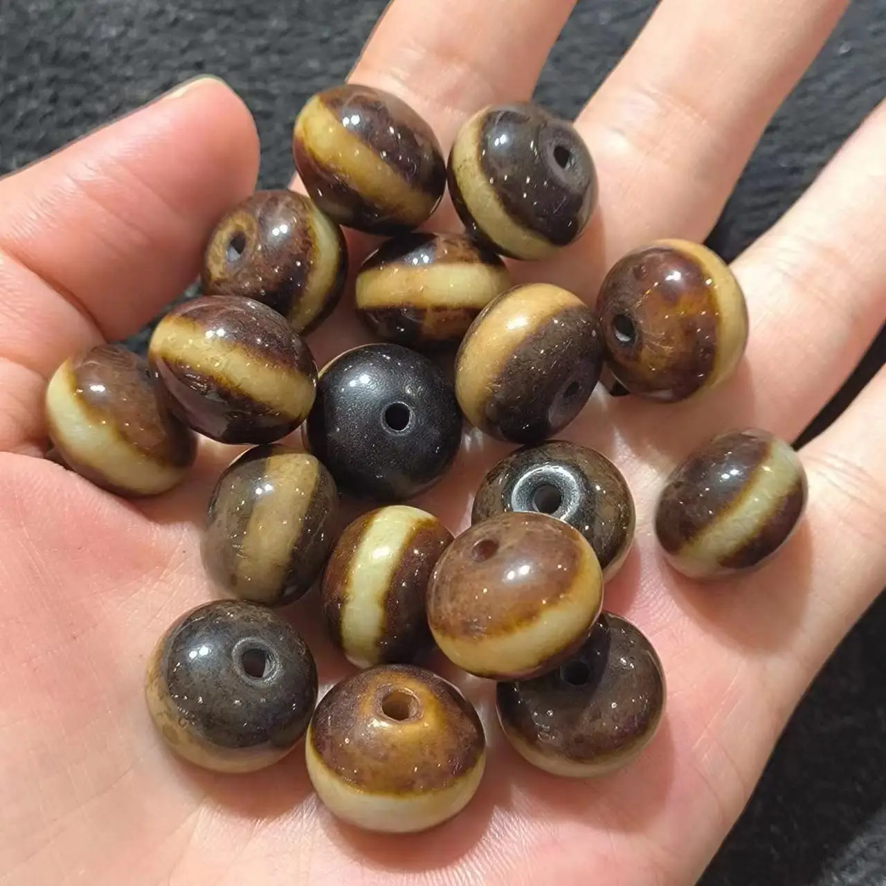 1pcs/lot Natural first-line pharmacist pattern old agate bead Abacus beads brown Weathering lines Accessories jewelry Rare breed