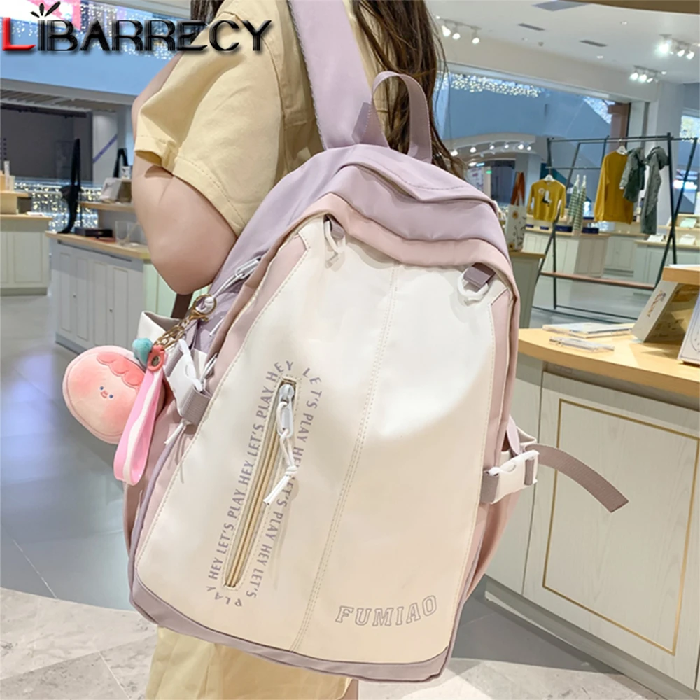 

Panelled High Quality Nylon Ladies Backpacks Fashionable New Large-capacity Ladies Schoolbags and Teenagers Laptop Backpacks Sac