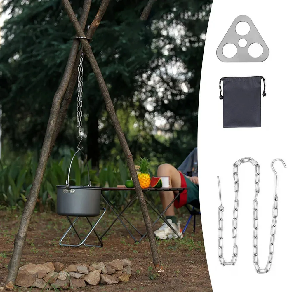 Camping Hängen Stativ Topf Rack Aufhänger BBQ Stahl Rack Multifunktions Abnehmbare Stativ Feuer Für Picknick Lagerfeuer Party Outdoor-Tool