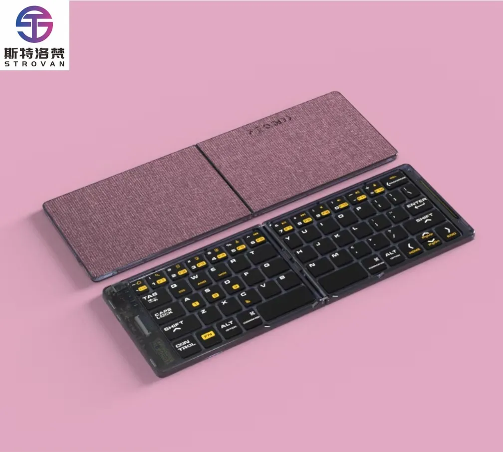 Ultra Thin Folding Wireless Keyboard Slim Portable Mini Foldable Keyboards Custom Language for Tablet PC Smart Phone