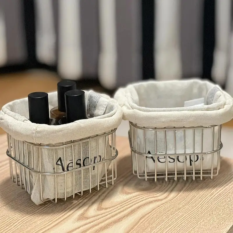 high-end-iron-art-stainless-steel-bathroom-kitchen-storage-basket-wall-mounted-makeup-cosmetic-skin-care-organizer