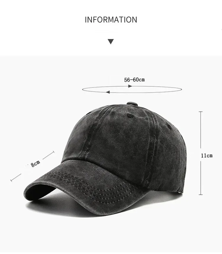 Damen Herren Baumwoll-Mode-Snapback-Cap, einfarbig, Baseballmütze, Herbst-Winter-Hut, Outdoor, schlicht, Vintage-Visor, Freizeit-Cap für Damen und Herren – Detail 2