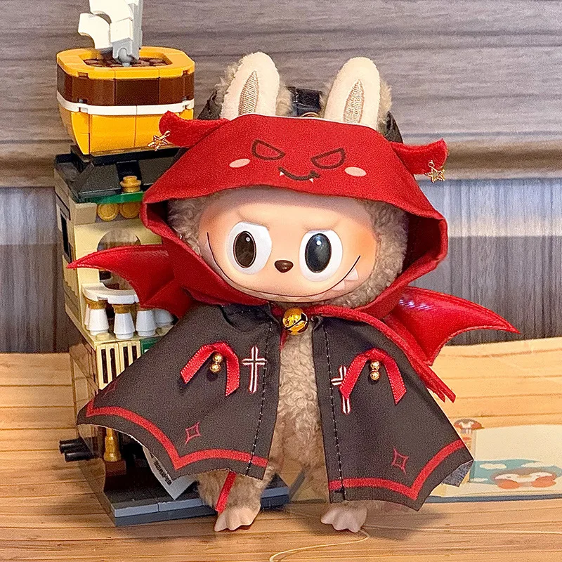 

Cool Labubu Bat Cloak Doll Accessories Halloween Cosplay Costume For Labubu Toy Halloween Party Dress Up For Labubu Doll Clothes