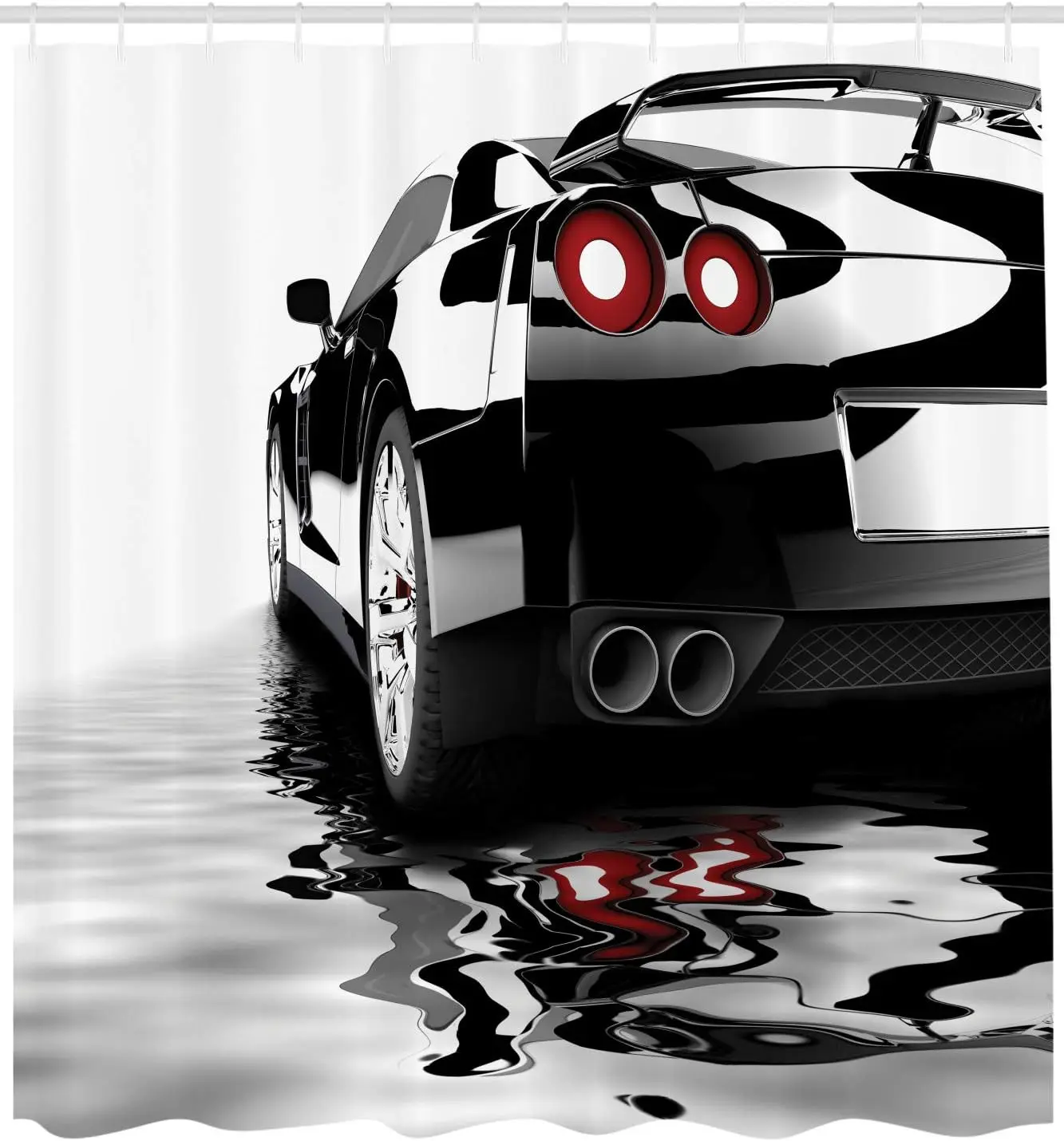 

Занавеска для душа Cars, Modern Dark Car Water Reflection Prestige Fast Engine Performance Lifestyle, тканевая ванная комната