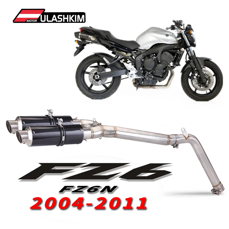 FZ6 Full System Exhaust For YAMAHA FZ66 FZ6N 2004-2011 Motorcycle Muffler Exhaust Escape Front Middle Pipe FZ6