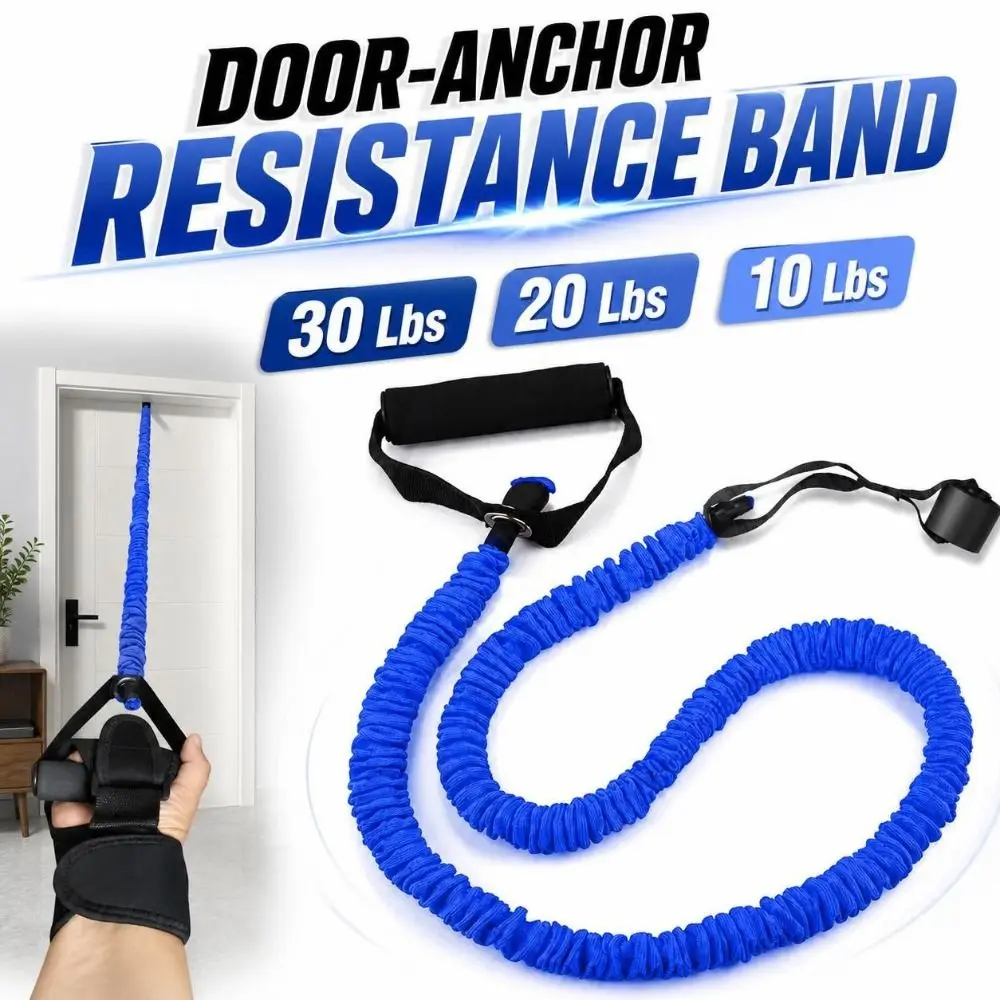 Handheld Door-Anchor Resistance Band Durable 30 Lbs 20 Lbs 10 Lbs Resistance Exercise Band Elastic Sturdy