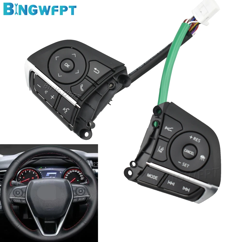 Blue Backlight Steering Wheel Cruise Control Button Switch For Toyota Avalon Camry Corolla 2019 2020 2021 2022 2023