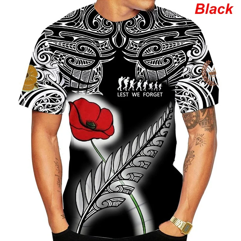 3D New Zealand Maori Printed T Shirt Rugby Tattoo Graphic T-shirts For Men Kid Fashion Streetwear Short Sleeves Harajuku Clothes