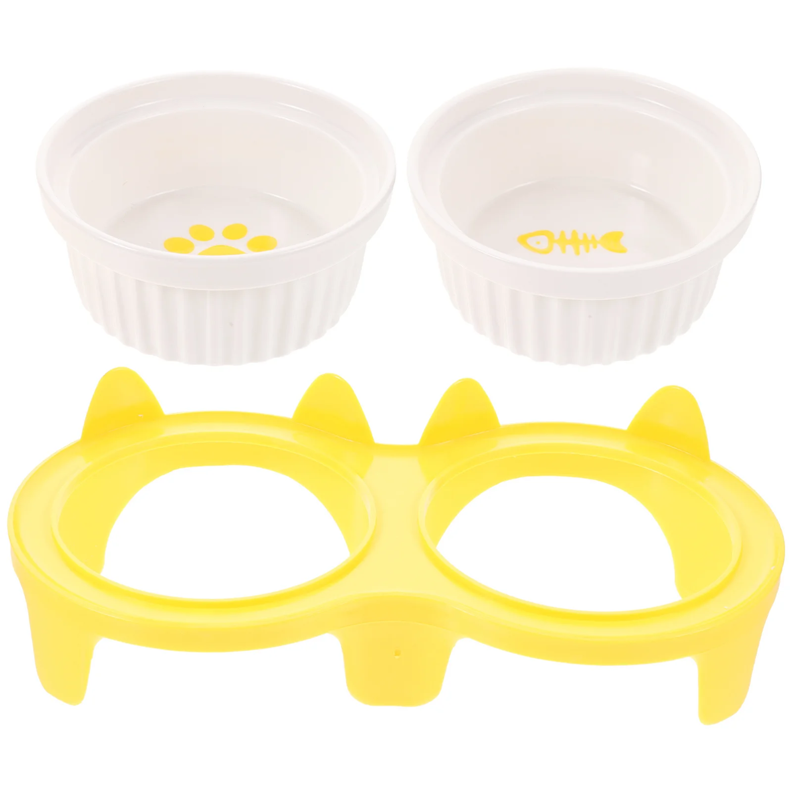 

1Set Ceramic Pet Bowl Non-Spill Food Dish Stable Bottom Easy Feeding Small Bowl Kitten Bowls Pet Feeding Accessory