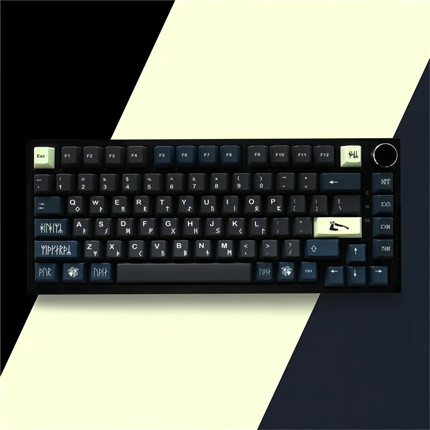 The Old Norse Style Keycaps 129 Keys PBT Material Five Side Dye-Sub Key Caps Cherry Profile For MX Switch Mechanical Keyboard