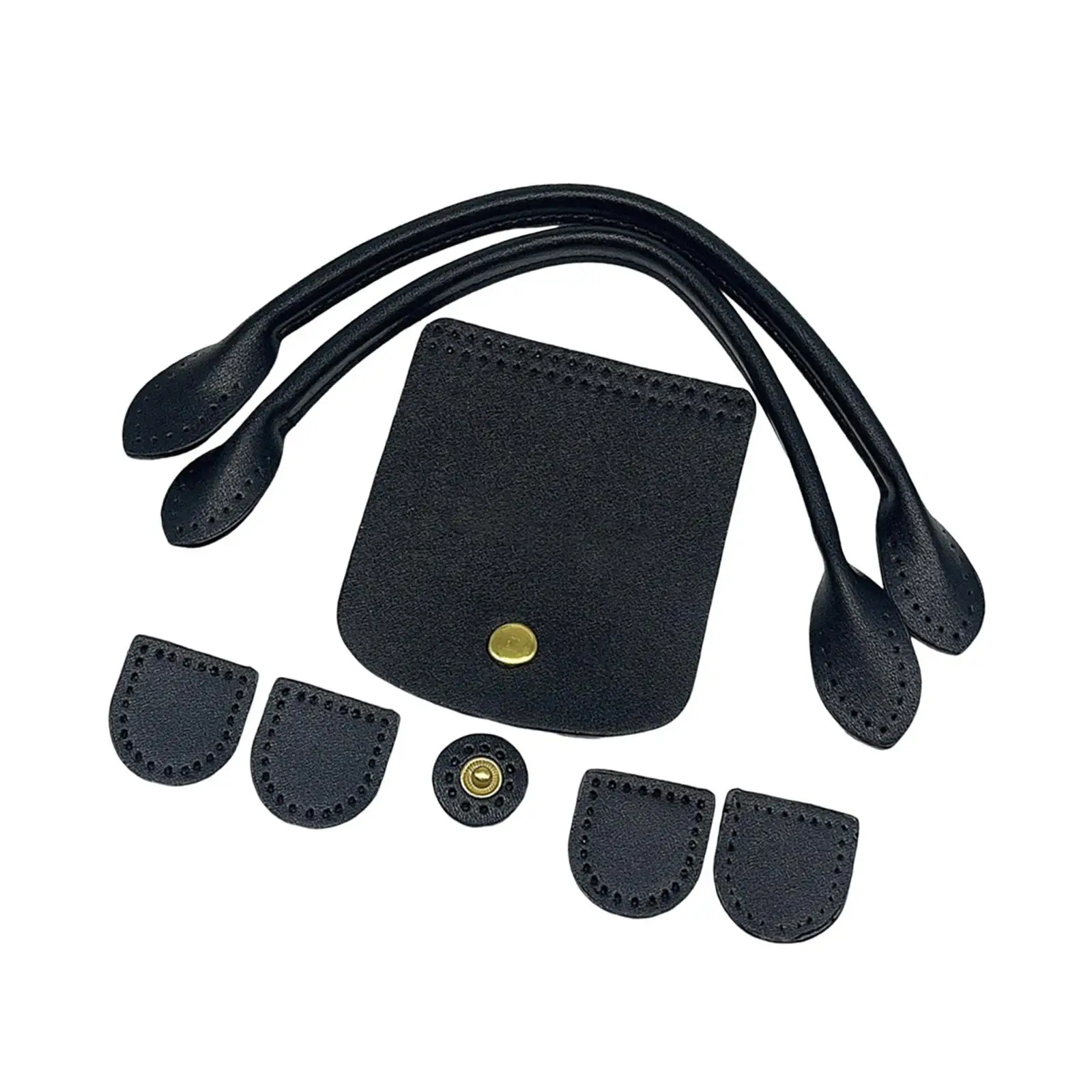 Crochet Bag Handles Crochet Bag Making Set Lock PU Leather DIY Bag Making Set Flap Cover for Purse Handbag Dumpling Bag Parts