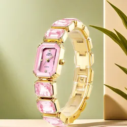 G&D2024 New Fashionable Casual Simple Retro Women's Watch with Diamond Inlaid Vacuum Plated Quartz for Women