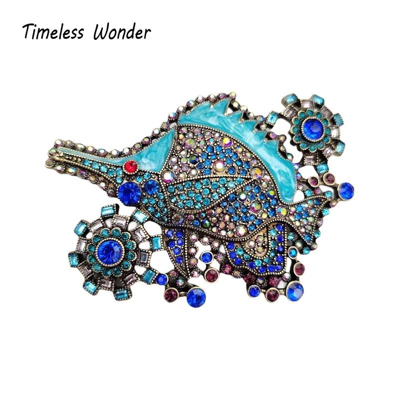 

Timeless Wonder Enamel Zircon Fish Brooch Pins for Women Designer Jewelry Runway Party Top Luxury Cute Gift Rare Broches 5283