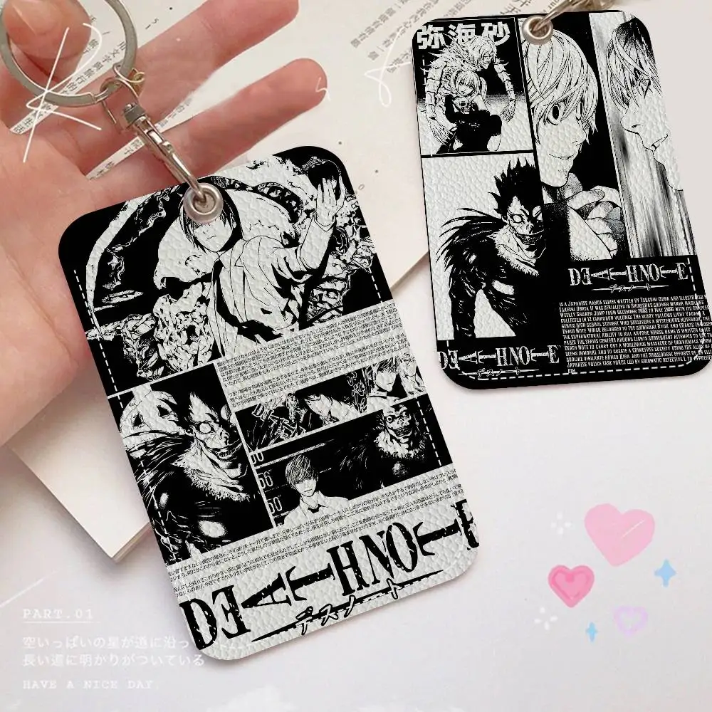 سلسلة مفاتيح Anime Death Note مع حامل بطاقة الوصول، وحافظة واقية لبطاقة الهوية وبطاقة الحافلة وبطاقة البنك للأمان