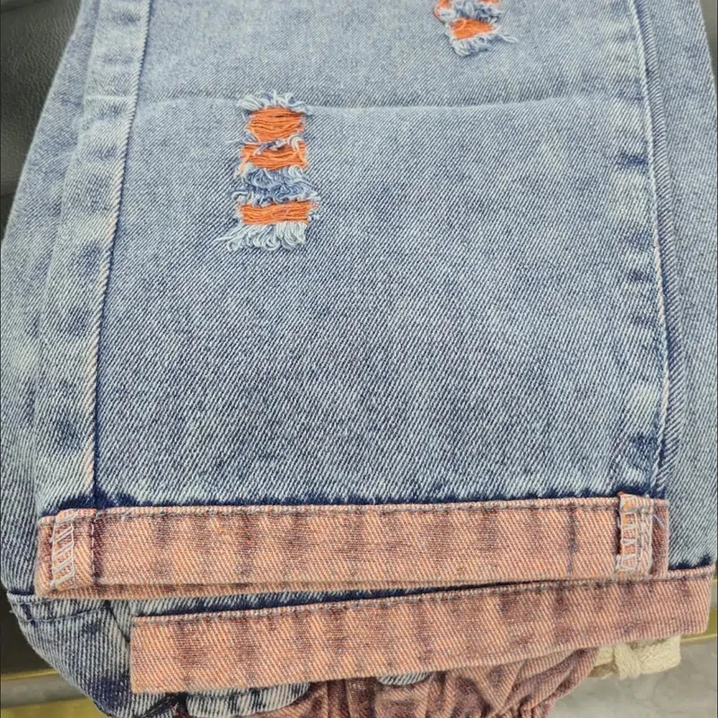 Jean sarouel déchiré pour femme, pantalon en denim à longueur de rinçage, streetwear baggy coréen, design décontracté, nouveau pantalon à lacets