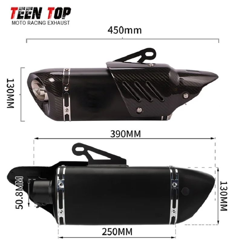 Motorcycle Slip-on Exhaust For Honda X-adv750 Exhaust Muffler DB Killer 51mm XADV750 Escape Moto Middle Pipe 450mm Silencieux