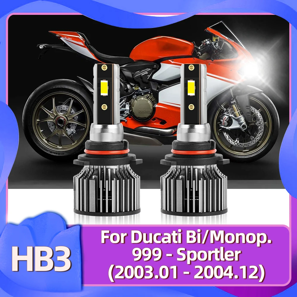 Motorcycle Led Headlight 12V 50W/Bulb HB3 High Low Front Beam Kit CSP Head Lamp For Ducati Bi/Monop. 999 - Sportler 2003 2004