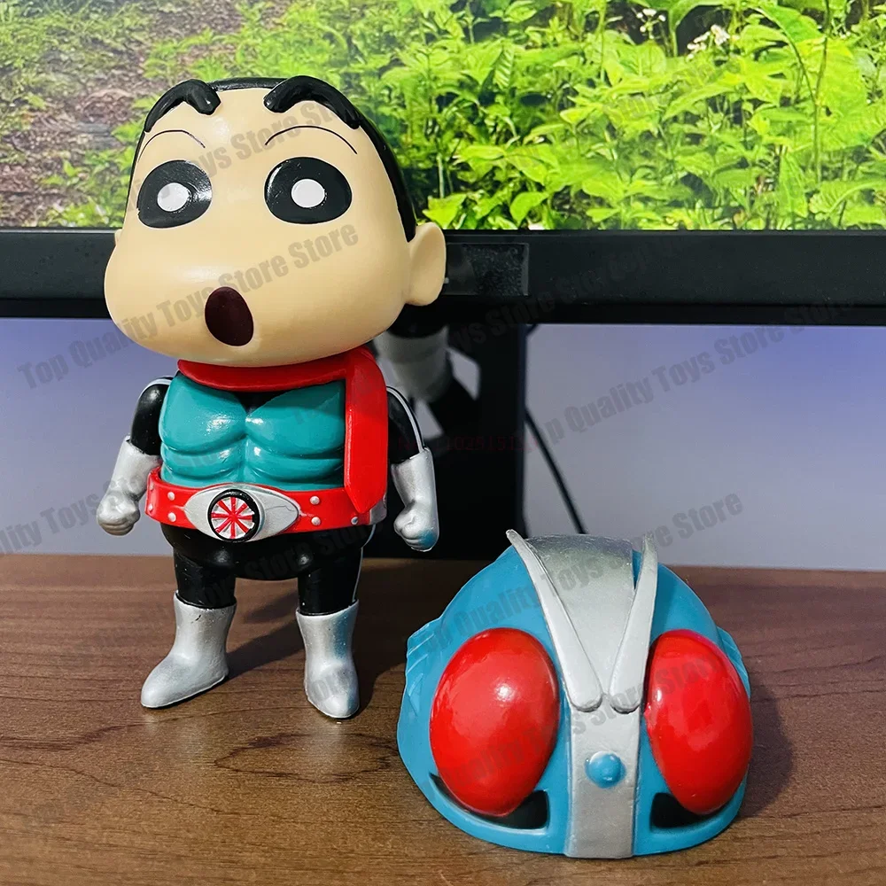 Nieuwe Anime Cartoon Crayon Shin-Chan Figuren Cos Kamen Rider Kawaii Action Figures Pvc Model Speelgoed Kinderen Ornament Geschenken