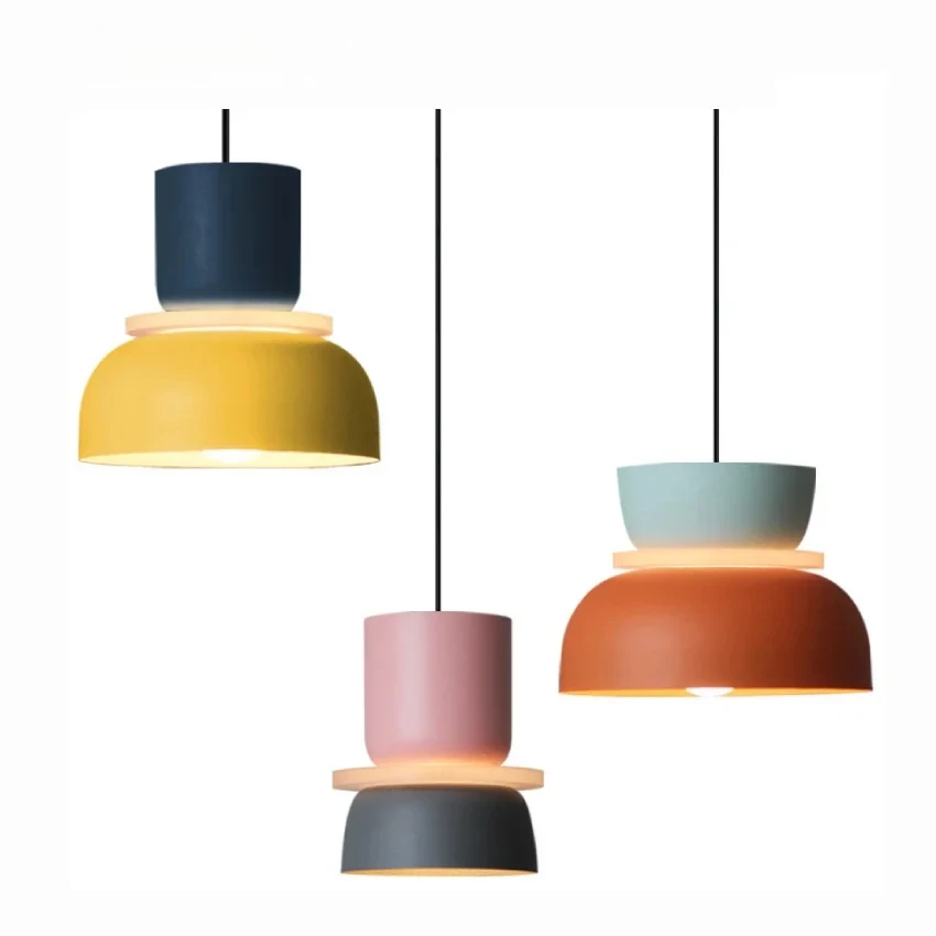 

Colorful Macaron Pendant Lamp Led Hanging Suspension Living Study Bar Dining Room Bedside Bedroom Lighting Decor Furniture