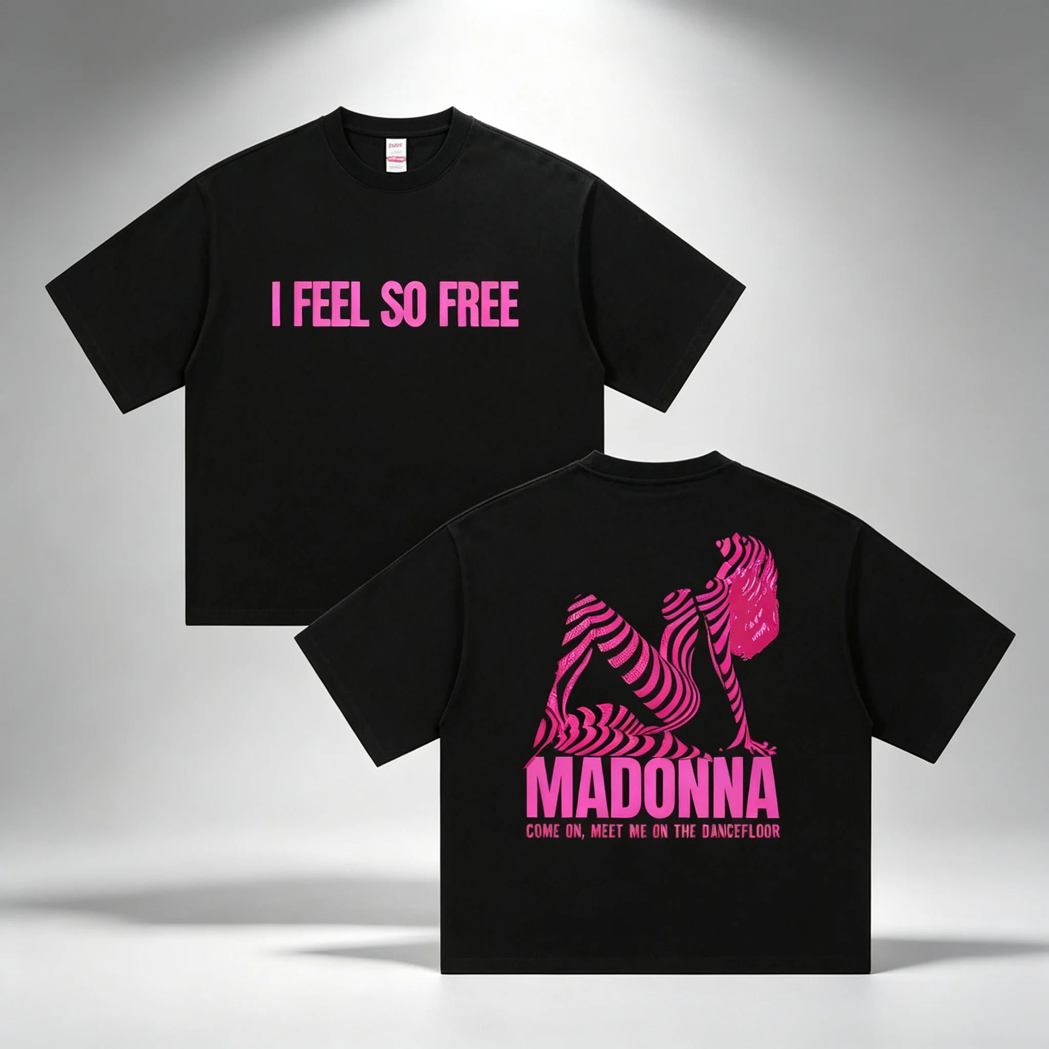 Madonna I Feel So Free Tour 2026 Graphic T-shirt Men Women Summer 100 Cotton Clothing Oversize Short Sleeved Top Streetwear