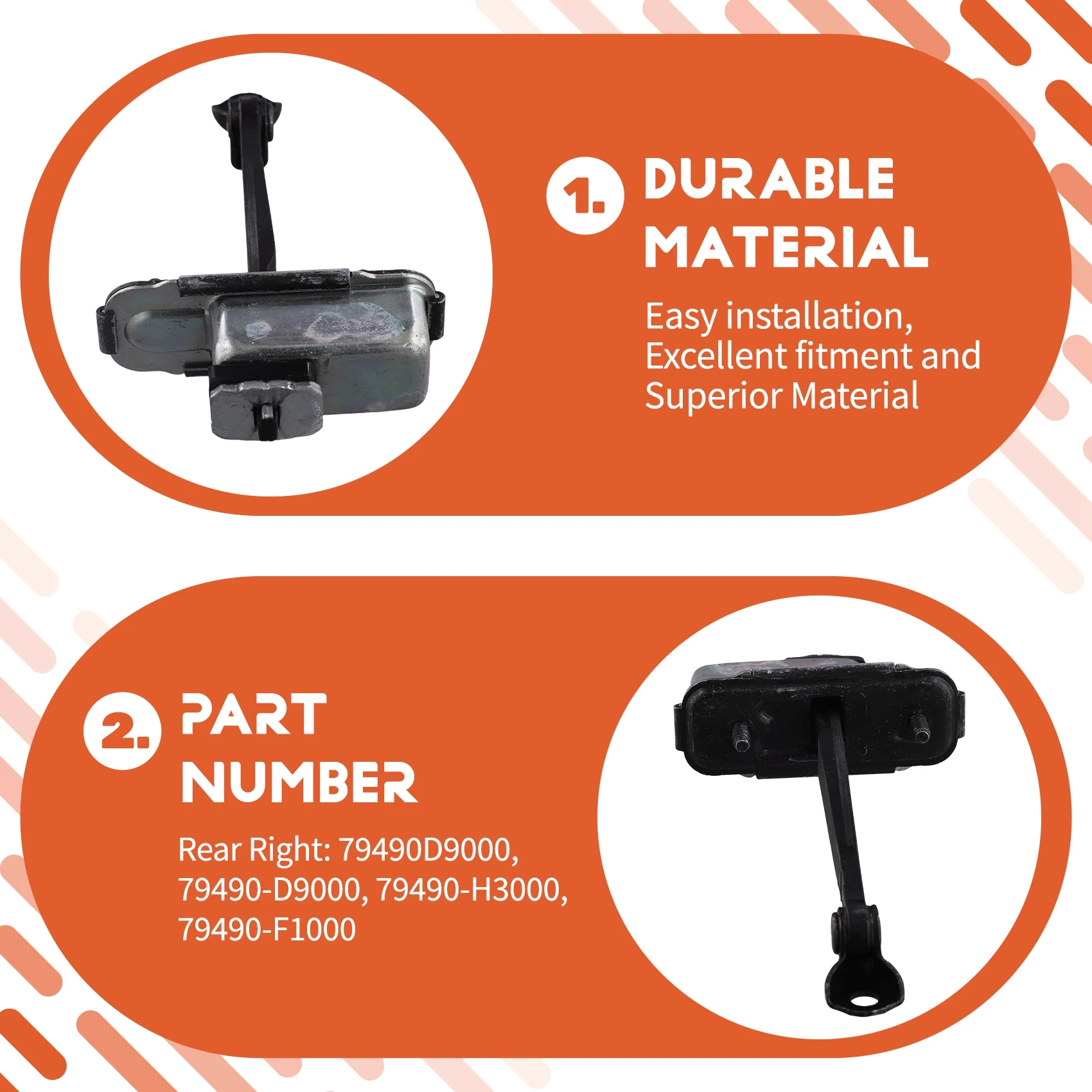 

Door Hinge Stop For Kia Sportage 2018-2021 Metal Check Strap Limiter Rear Right 79490D9000 79490-D9000 Part