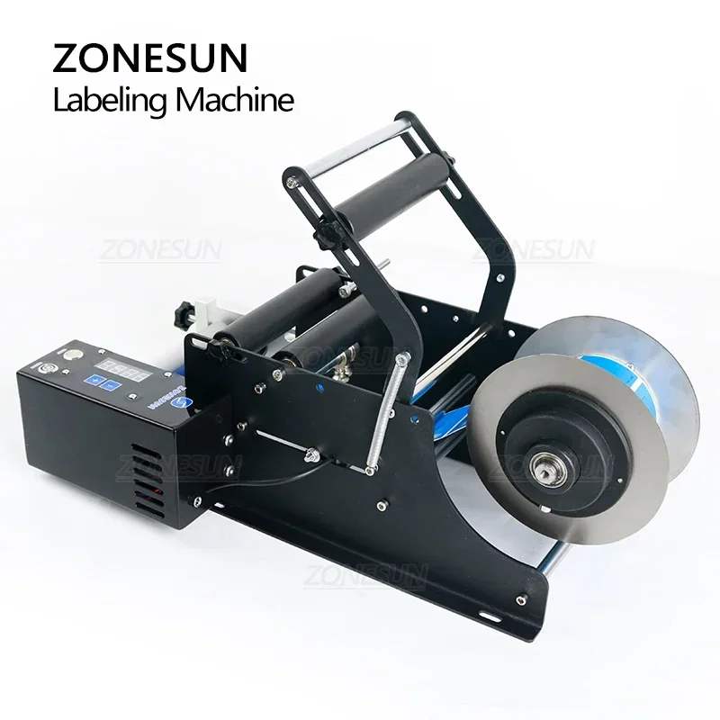 ZONESUN ZS-TB50SM Semi-automatic Intelligent Round Glass Bottle Stick Wine Beverages Jar Ungrade Labeling Machine